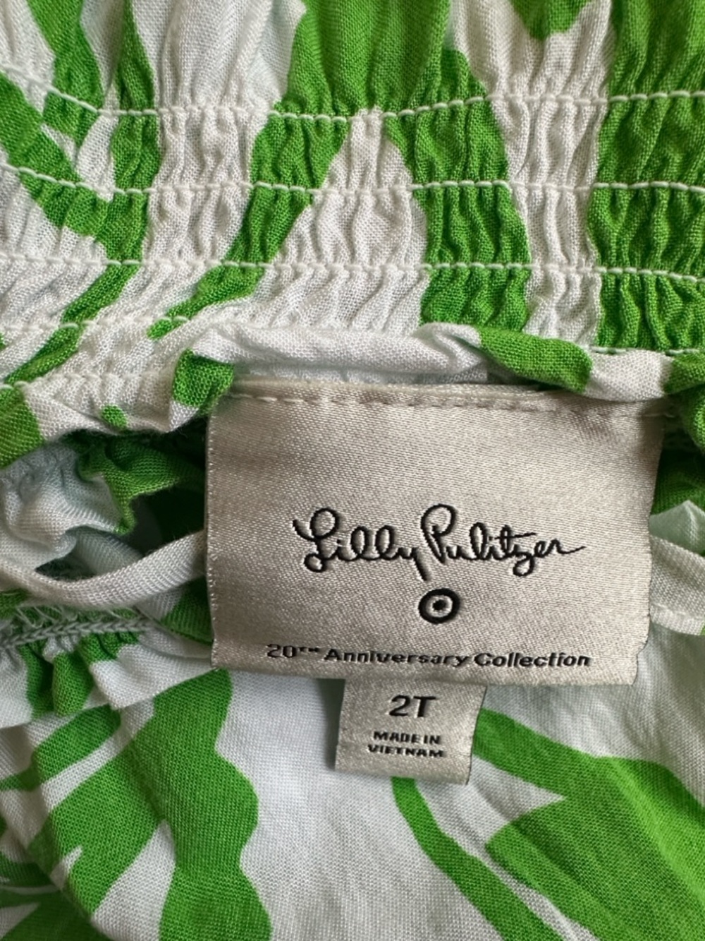 Lilly Pulitzer for Target Boom Boom Smocked Green White Palm Leaf Jumpsuit Kids - Picture 5 of 6